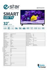 eSTAR SMART TV 32"/82cm 2K HD LEDTV32S1T2 Black cena un informācija | Televizori | 220.lv