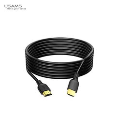 Usams U49 US-SJ427 HDMI uz HDMI ātrgaitas video vads 4K HD 3m Melns cena un informācija | Kabeļi un vadi | 220.lv