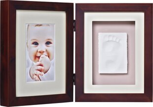Dubults fotorāmis ar bērna nospiedumu Baby Memory Print, brūns cena un informācija | Mazuļa nospiedumi | 220.lv