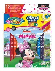 Krāsainie zīmuļi ar asināmo Colorino Disney Junior Minnie Jumbo, 12 gab. /13 krāsas cena un informācija | Modelēšanas un zīmēšanas piederumi | 220.lv