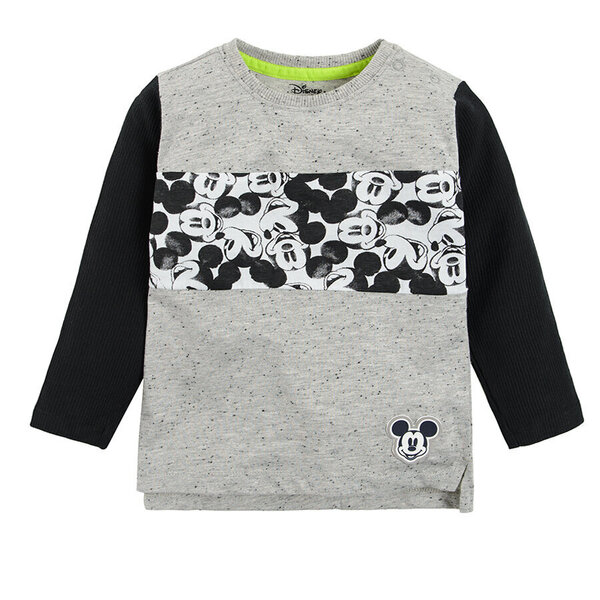 Cool Club krekls ar garām piedurknēm zēniem Mickey Mouse (Pelēns Mikijs), LCB2100281