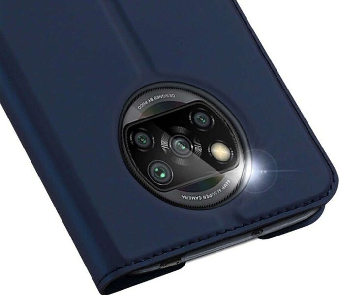 Dux Ducis magnet grāmatveida maks telefonam Xiaomi Poco X3 / X3 NFC, zils internetā