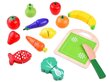 Rotaļu pārtikas produkti ar griešanas dēli un nazi atsauksme