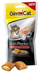 GimCat Nutri Pockets with Salmon & Omega 3&6 gardums kaķiem ar lasi, Omega 3 un 6 taukskābēm 60 g cena un informācija | Gardumi kaķiem | 220.lv