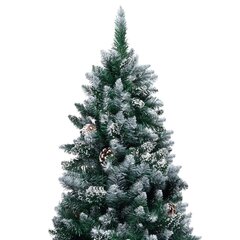 vidaXL mākslīgā Ziemassvētku egle, čiekuri, balts sniegs, 180 cm cena un informācija | Mākslīgās egles, vainagi, statīvi | 220.lv