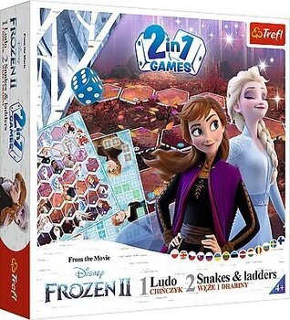 Galda spēle 2 in 1 Trefl Ledus sirds 2 (Frozen 2) Ludo Snakes and Ladders/ Čūskas un kāpnes cena un informācija | Galda spēles | 220.lv
