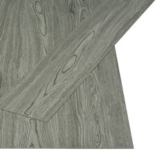 vidaXL grīdas dēļi, pašlīmējoši, 4,46 m², 3 mm, pelēks PVC cena un informācija | Lamināts | 220.lv