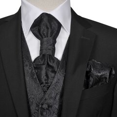 Vīriešu kāzu vestes komplekts, 52. izmērs, melns cena un informācija | Vīriešu vestes | 220.lv
