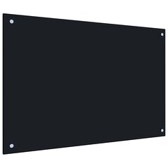 vidaXL virtuves sienas panelis, 90x60 cm, rūdīts stikls, melns cena un informācija | Virtuves furnitūra | 220.lv