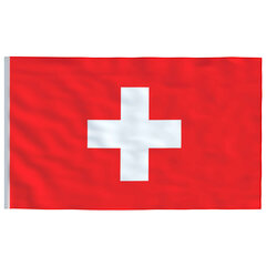 vidaXL Šveices karogs, 90x150 cm cena un informācija | Karogi un aksesuāri | 220.lv