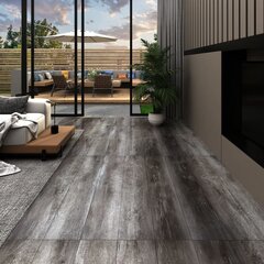 vidaXL grīdas dēļi, pašlīmējoši, 4,46 m², 3 mm, svītraina koka PVC cena un informācija | Lamināts | 220.lv