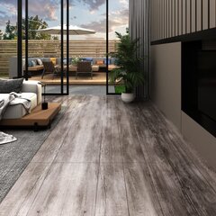 vidaXL grīdas dēļi, 5,26 m², 2 mm, matēta, brūna koka PVC cena un informācija | Lamināts | 220.lv