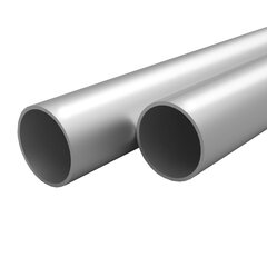 vidaXL alumīnija caurules, 4 gab., 2 m, Ø30x2 mm cena un informācija | Griestu, sienu dekoru elementi | 220.lv