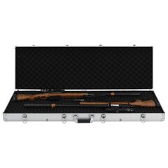 vidaXL ieroču kaste, alumīnijs, 118x38x12 cm, sudraba krāsā cena un informācija | Medību piederumi | 220.lv