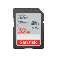 Atmiņas karte Secure Digital Ultra 32GB, 120MB / s, 10. klase cena un informācija | Atmiņas kartes fotokamerām | 220.lv