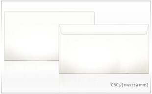 Aploksne C6C5 114x229 mm, balta cena un informācija | Aploksnes | 220.lv