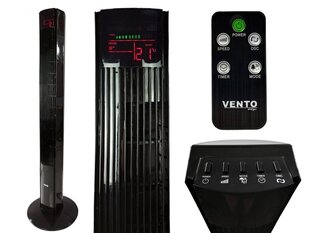 Statīva ventilators Vento ar tālvadības pulti 79 cm 40 W, melns cena un informācija | Ventilatori | 220.lv