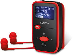 MP3 atskaņotājs Sencor SFP4408RD, 8 GB, melns/sarkans cena un informācija | MP3 atskaņotāji | 220.lv